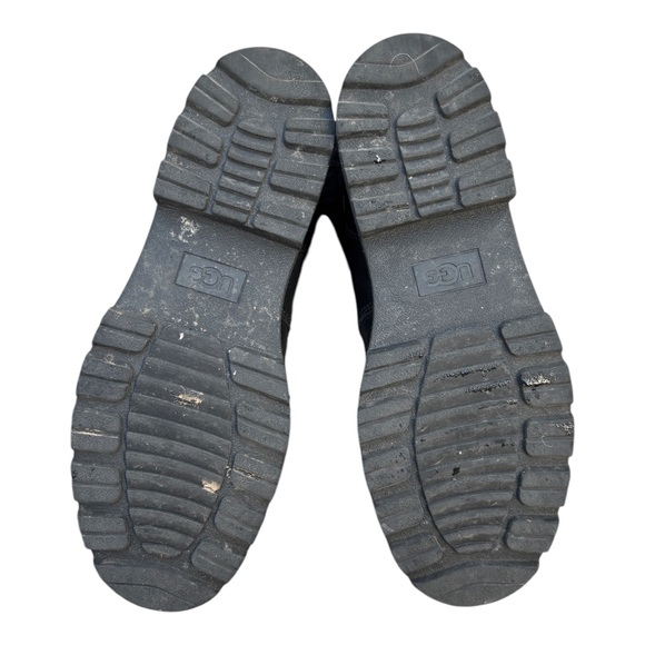 UGG Women’s 9 Czeriesa Black Leather Fur Trim Waterproof Ankle Boots, UGG Boots - Picture 7 of 13